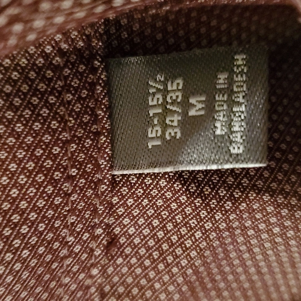 Geoffrey Beene Men's Button Down Rusted/Burgundy Long Sleeve - 15-15 1/2, 34/35M - Picture 6 of 7